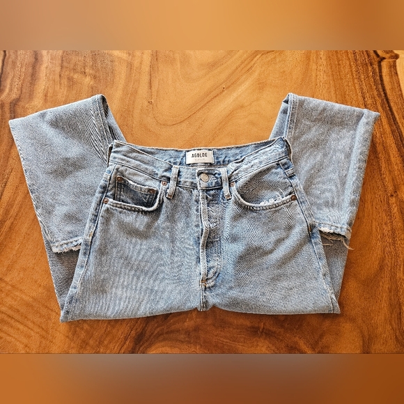 Agolde Size 23 Light Blue Straight Leg Jeans - Picture 8 of 15